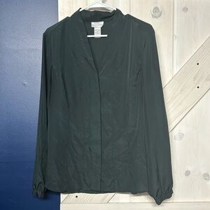 Soft Surroundings Dark Green Long Sleeve Blouse Size XL